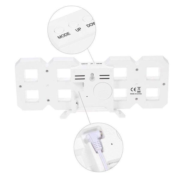 

wall clocks multifunctional led clock large digital 12h / 24h time display with alarm and snooze function luminance adjustabl
