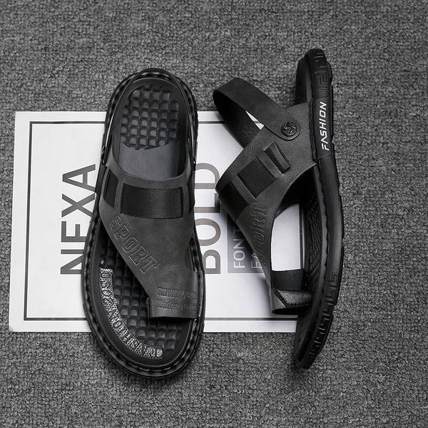 

slippers summer sandals&slippers men breathable casual shoes comfortable sneakers fashion light for slipper rubber sole, Black