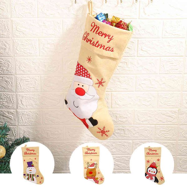 

christmas new decorations children's large socks gift bag tree pendant