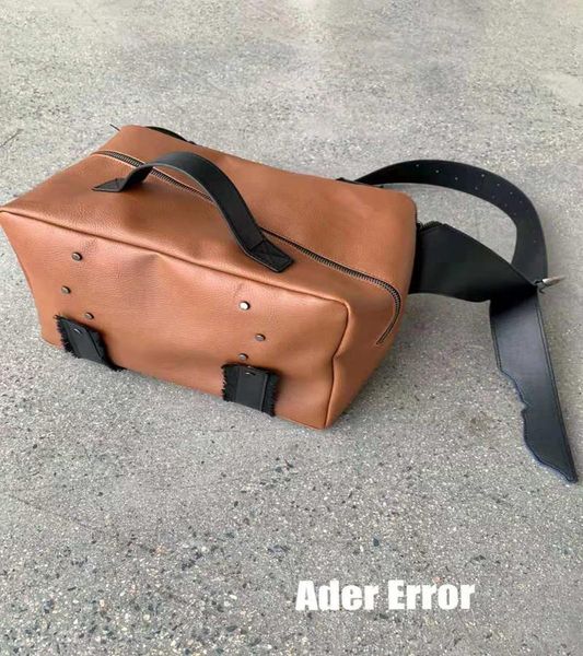 

waist bags ader error backpacks bag functional messenger men women 1:1rupture leather patch zipper strap adjustable