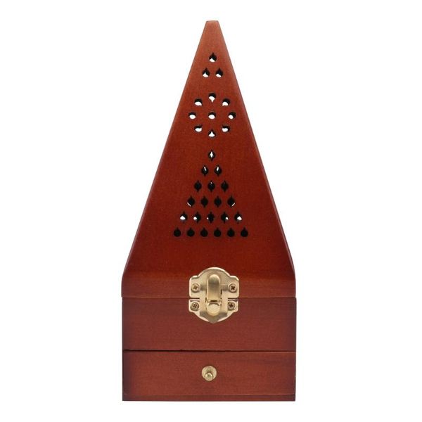 

1pc creative hollow-out incense holder decorative wooden aroma burner dark red fragrance lamps