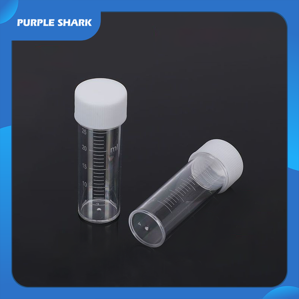 

lab supplies 1pcs disposable use 25ml sputum culture bottle sampling cup with lid to collect sample