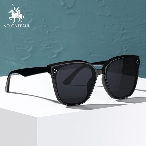 

no.onepaul net red sunglasses for men and women with the same big frame fashion nylon film simple trendy, White;black