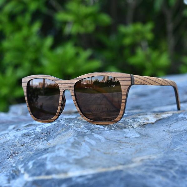 

sunglasses zebra wood polarized men women's glasses uv400 protection eyewear wooden box, White;black