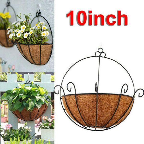 

semicircle flower basket plants pot holder wall hanging home garden decoration hanger holders flowerpot decorative flowers & wreaths