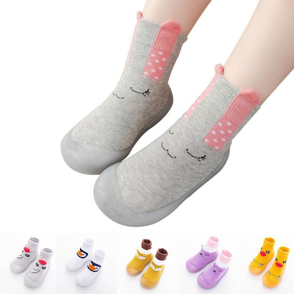 

first walkers 2021 non-slip toddler shoes baby boy girl pumps rubber cute cartoon children socks calcetines