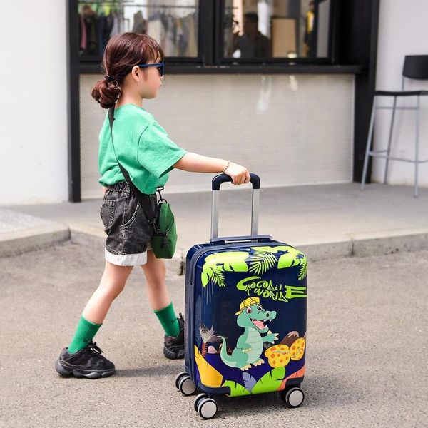 

suitcases 18 inch cartoon kid's suitcase travel trolley luggage bag carry on cabin rolling with wheels children's case