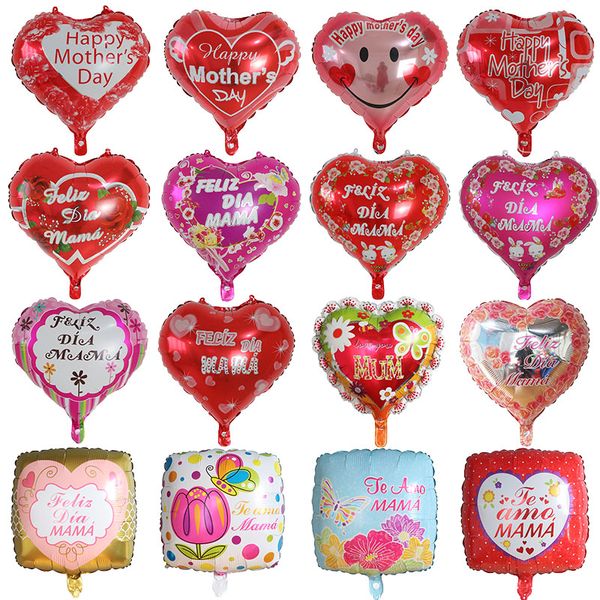 Decorazione per feste 18 pollici a forma di cuore spagnolo Feliz Dia Mama Foil Balloons Decorazioni per la festa della mamma Happy Helium Globos Compleanno