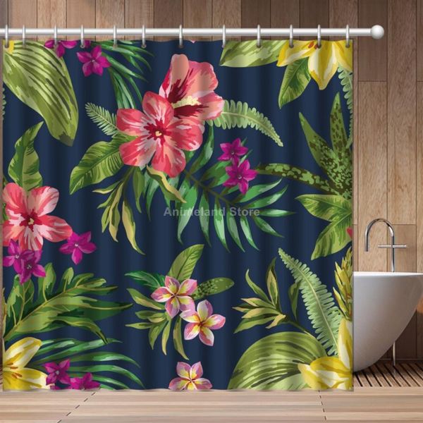 

shower curtains flowers hawaii style fashion 3d print scenery curtain bathroom set with waterproof hook bath kids african funny