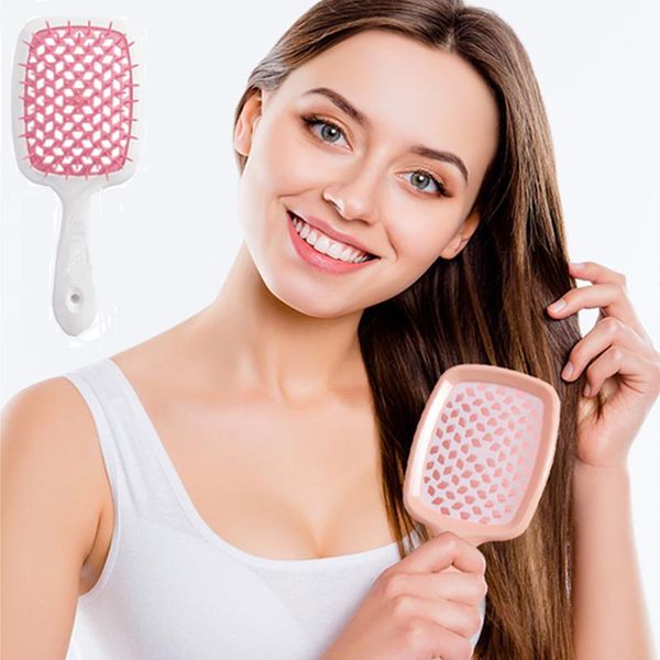 

hair brushes detangle hairbrush women wet comb brush professional massage for hairdresser hairdressing tools, Silver