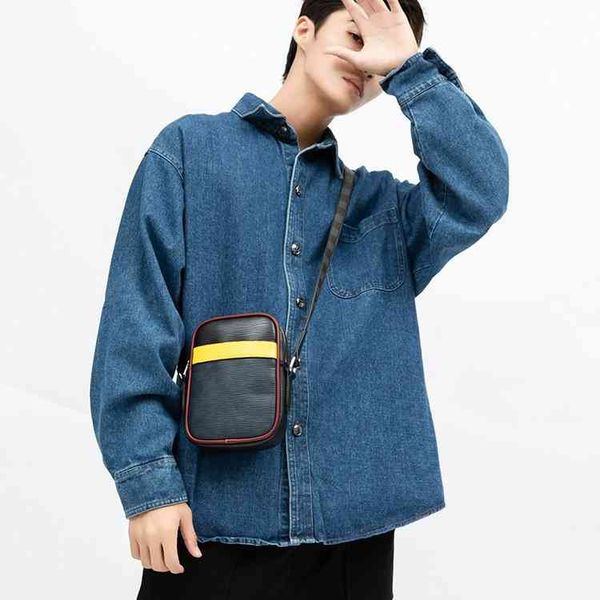 

handbag japan south korea tide br hip hop street ins men's women's same disco bag camera single shoulder pu messenger zipper, Black;red