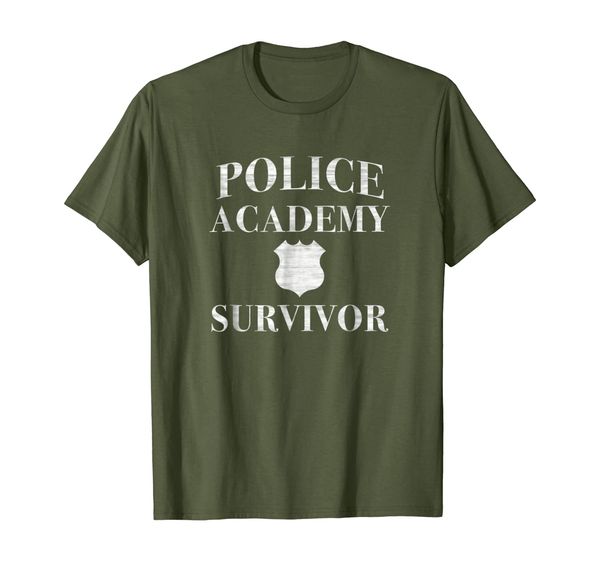 

police academy survivor t-shirt - new officer gift idea, White;black