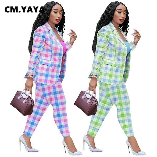

high street plaid sweatsuit womens set blazer pants suit active trasuit matching set two piece fitness outfitby air, White