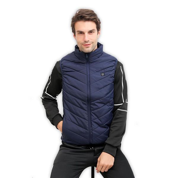 

spring autumn sleeveless jacket for men smart heating vest men's outdoor warm clothing down vests, Black;white