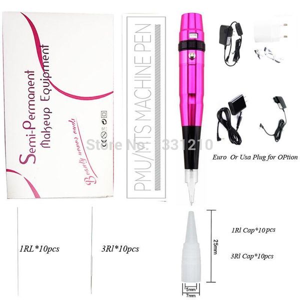 

kit 5 dermografo + 50 agulhas micropigmentacao universal +50caps rotary swiss motor tattoo machine for eyeliner eyebrow lip1