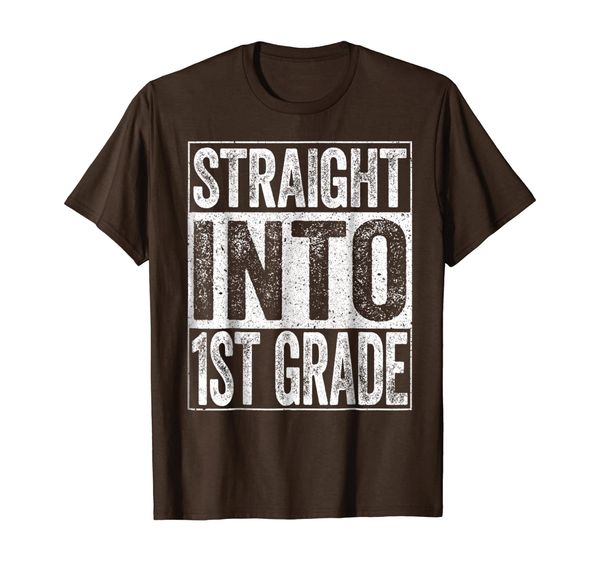 

straight into 1st grade t-shirt funny back to school gift, White;black