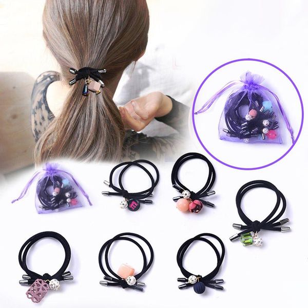 

hair clips & barrettes rope set ornament korean simple band head string fresh girl ring, Golden;silver
