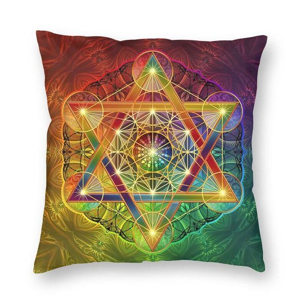 

cushion/decorative pillow metatron's cube with merkabah and flower of life case home decor cushions throw for sofa double-sided printing