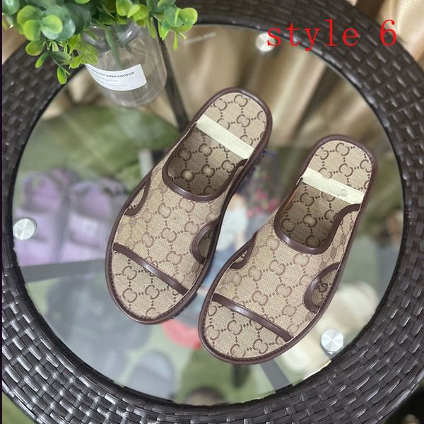 2022 Pantofole in pelle da donna alla moda Scarpe di lusso Sandali da spiaggia da uomo all'aperto Moda appartamenti Mocassini casual Baotou di alta qualità Mezze pantofole da uomo