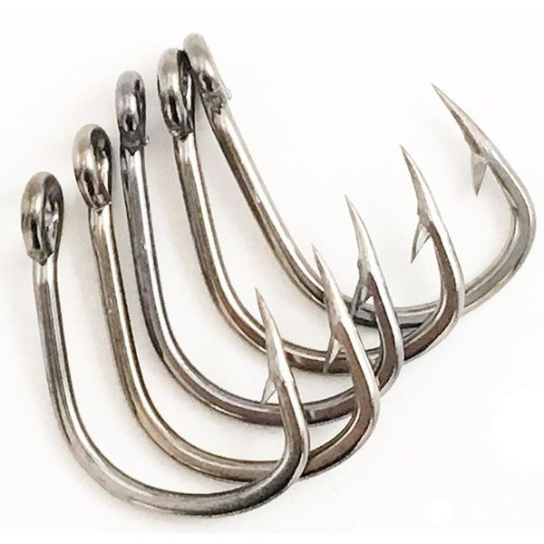 

fishing hooks 5pcs black nickel high carbon steel fishhooks lure soft tackle