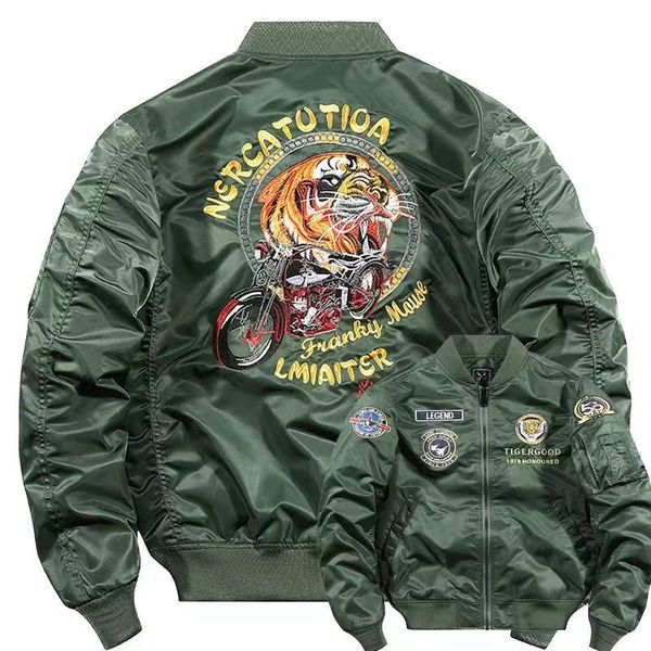 

ma1 american air pilot autumn and winter jacket men's baseball locomotive jacket cotton spring thick coats, Black;brown