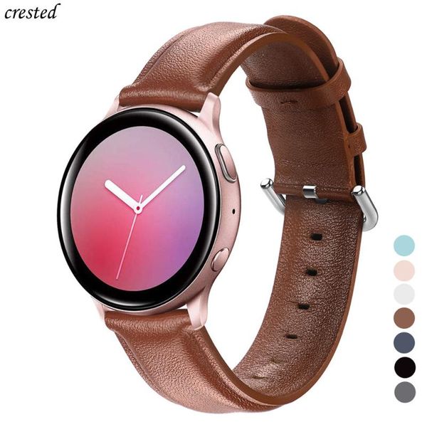 

watch bands leather band for samsung galaxy active 2 strap 44mm 40mm gear s2 huawei gt 42mm 20mm bracelet watchband 20, Black;brown