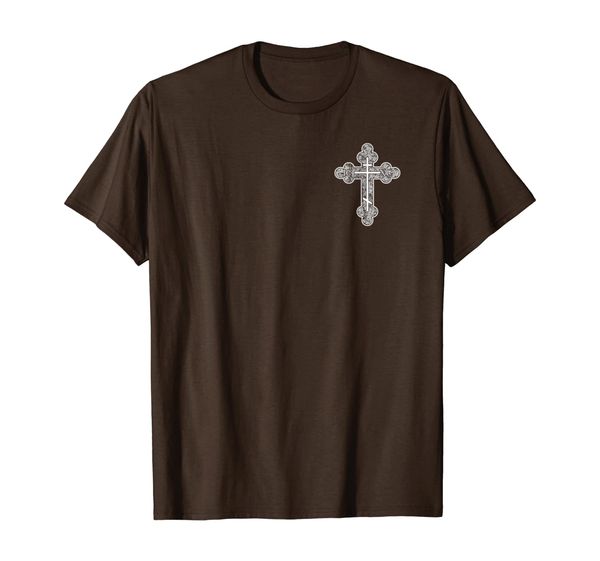

eastern orthodox christian cross icxc jesus side t-shirt, White;black