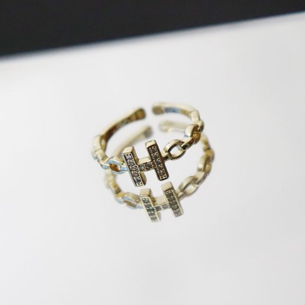 

ring family fashion personality letter open light luxury temperament versatile net red cold wind, Silver