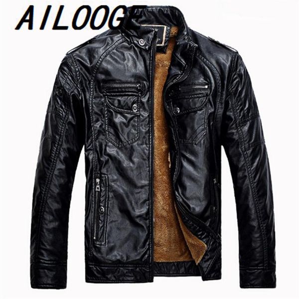

men's fur & faux 2021 arrival winter men casual thickened warm pu leather slim fit jacket, Black