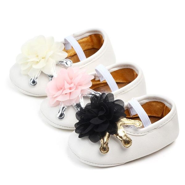 

born infant baby girls crib shoes soft sole anti-slip sneakers bowknot girl sandals flat first walkers