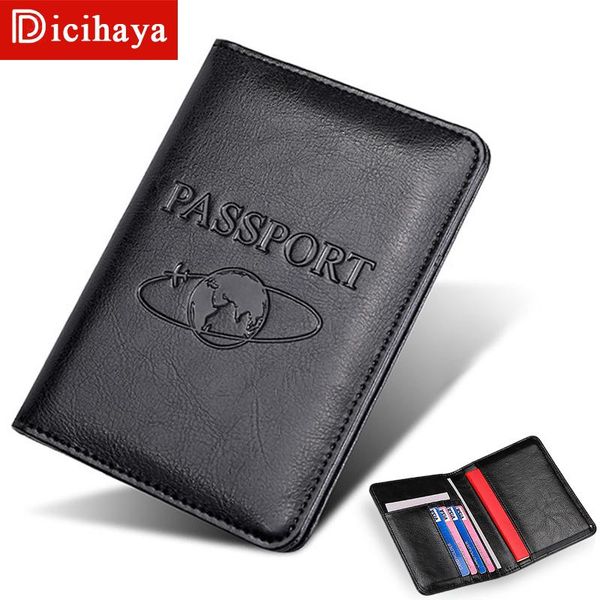 

wallets dicihaya travel passport cover wallet women men holder purse id document bag pouch case, Red;black