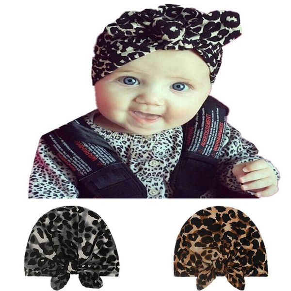 

caps & hats fashion leopard print ears infant comfortable soft polyester cotton baby girls clothing decoration birthday gift, Yellow