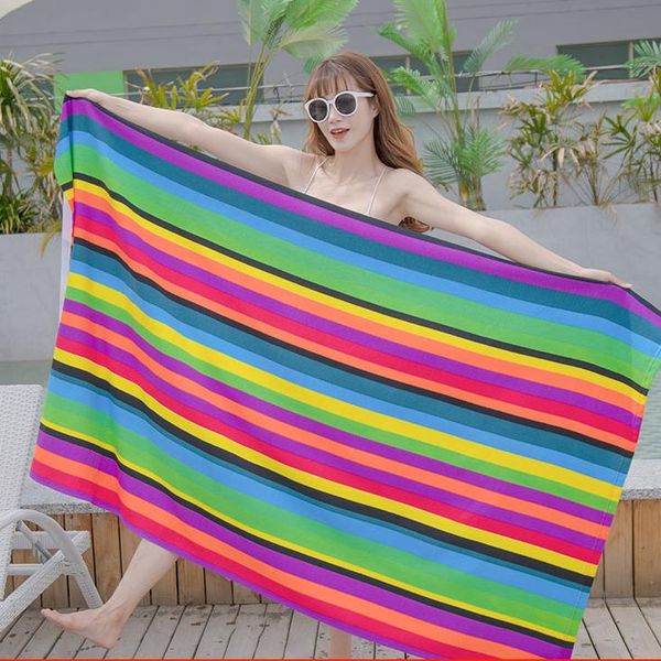 

towel summer colorful beach travel quick dry cartoon print swimming bathroom set toalha de praia home textile di50yj