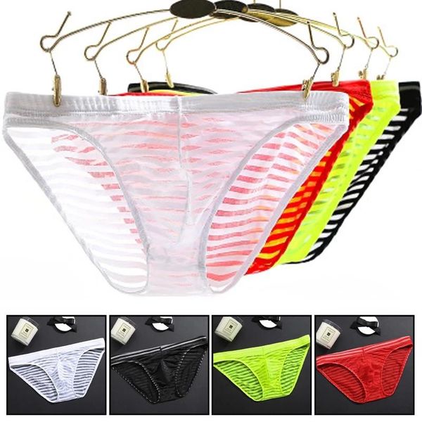 

gay men underwear briefs breathable mesh elastic moisture wicking underpants 2021 est, Black;white
