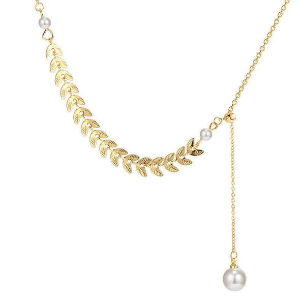 

pendant necklaces brand jewellery women's cool style wheat spike splicing clavicle chain trend women bridal wedding for, Silver