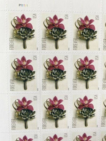

100 contemporary boutonniere stamps 5 sheet of 20 forever usps postage 01