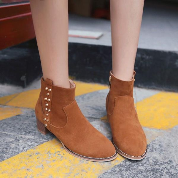 

boots oversized 12 women shoes ankle for ladies willow side zipper, Black