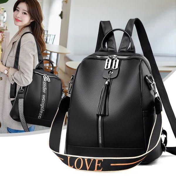 

youth backpack, leather girl, school shoulder bag, fashion backpack