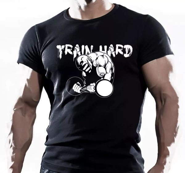 

train hard beast mode animal mma bodybuilding t-shirt workout men clothin, White;black