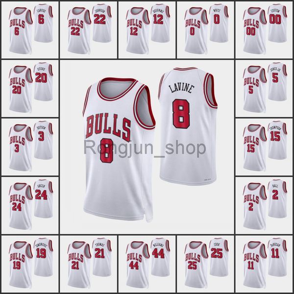 

2021-22 men printed basketball zach lavine alex matt thomas ayo dosunmu tony bradley caruso 2022 75th diamond jerseys, Black;red