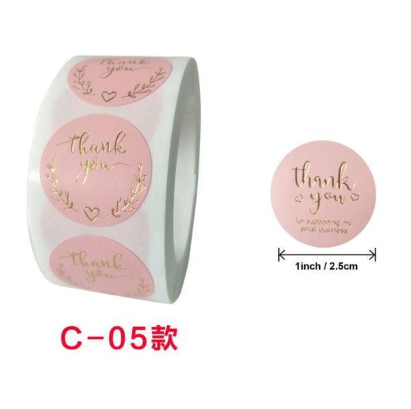 Grazie Rotolo adesivo rosa Oro Argento Adesivi da forno Etichetta Accessorio per matrimonio Tag Bottiglia di vetro Busta Confezione regalo Biglietto d'invito Decor