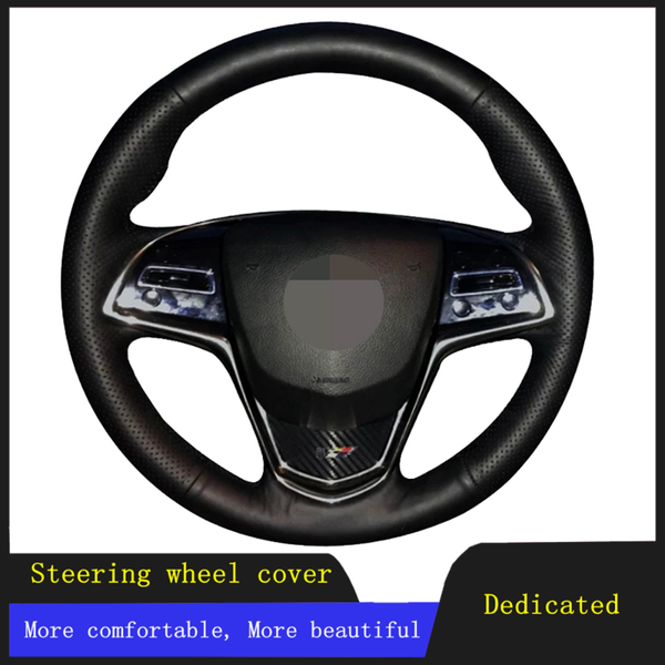 

steering wheel covers diy car cover black hand-stitched artificial leather for ats ats-l 2013-2021 cts 2014-2021 elr
