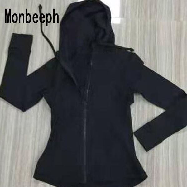 

monbeeph women jackets zipper zip-up hoodies jacket size 4-12 y200106, Black