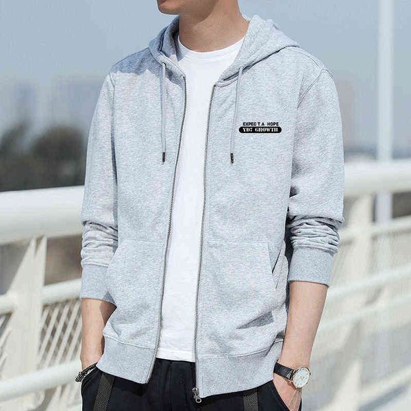 

2021 autumn and winter national fashion men's wear joint name new sweater plush leisure zipper hoodie student, Black