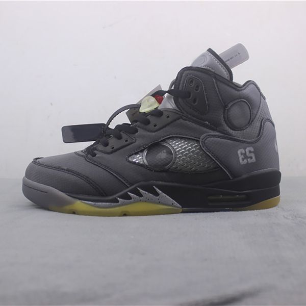 

ow basketball shoes 5s grey black mens jumpman 5 fashion sneakers