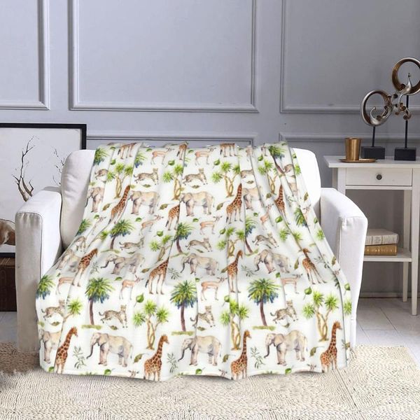 

blankets animal zoo pattern lightweight blanket for home decor, bed, sofa, black, 50"x40"