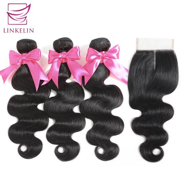 

human hair bulks linkelin bundles with closure body wave malaysia weave, Black