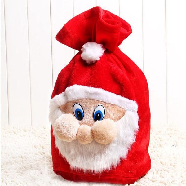 

gift wrap santa claus backpack candy bag gold velvet beam mount christmas kids gifts family decoration