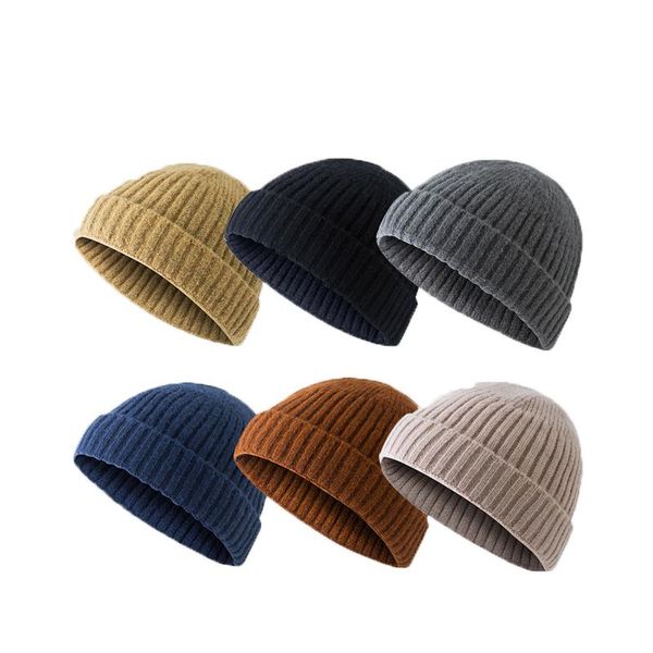 

beanies fashion hip hop beanie knitted hat men skullcap women winter warm brimless baggy melon cap solid color fisherman hats