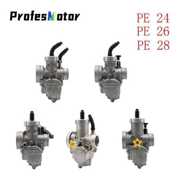 

motorcycle fuel system high perfromance carburetor carb pe24 pe26 pe28 24mm 26mm 28mm manual auto flat slide for scooter moped atv dirt bike